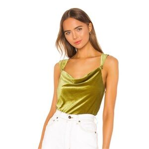 Song of Style Velvet Green Carina Tank Top Size:S
